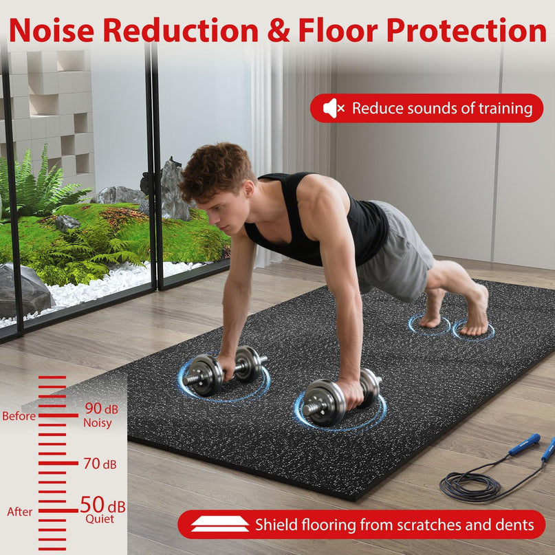 Giantex 0.4" Thick 24"x24" Interlocking Rubber Gym Floor Mats
