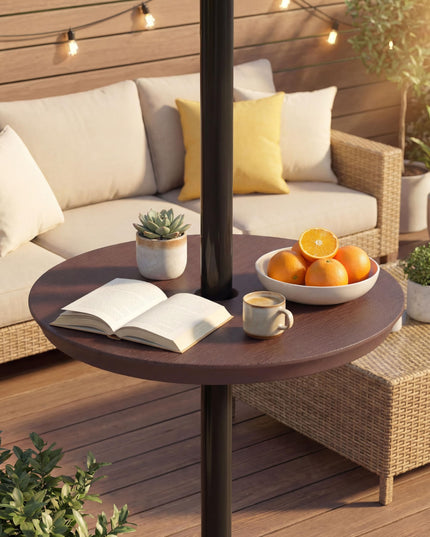 Giantex Umbrella Pole Table Tray - 20" Outdoor Side Table