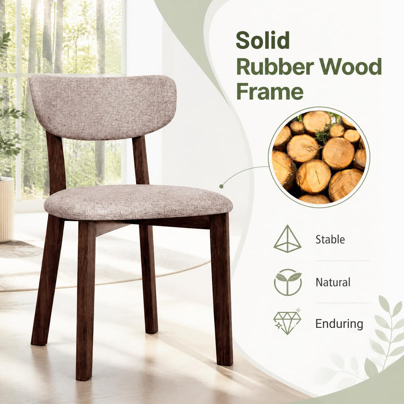GIANTEX Wood Dining Chairs Set of 4 with Curved Padded Backrest