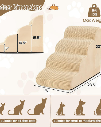 Giantex Dog Ramp Stairs for Small Dogs Puppy Cats Older