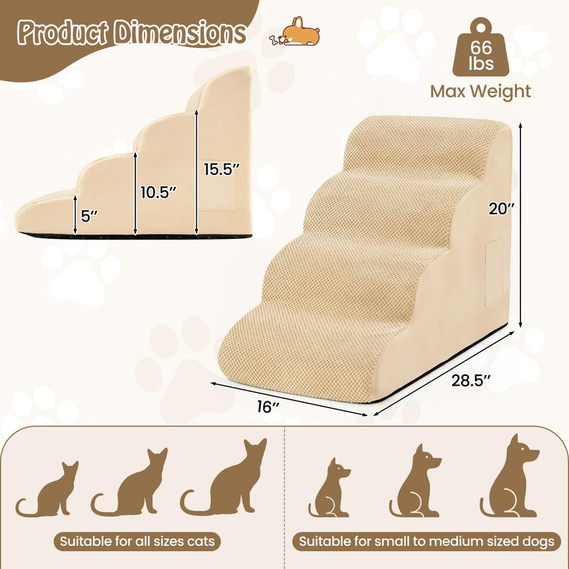 Giantex Dog Ramp Stairs for Small Dogs Puppy Cats Older