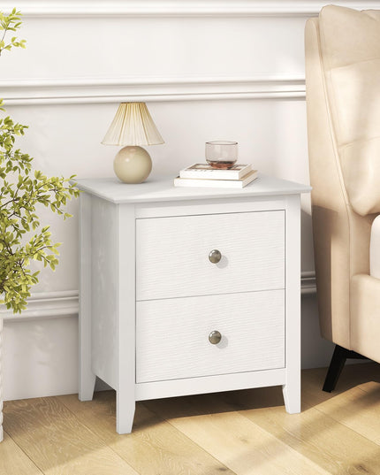 Giantex White and Black Nightstand