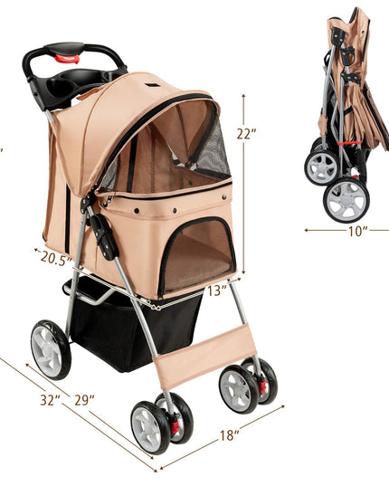 Pet Stroller for Small Medium Dogs Cats Puppy - Giantex