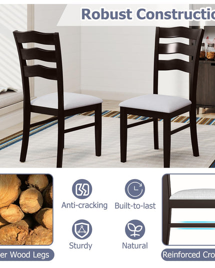Giantex Wooden Dining Chairs Set of 2/4 with Rubber Wood Legs