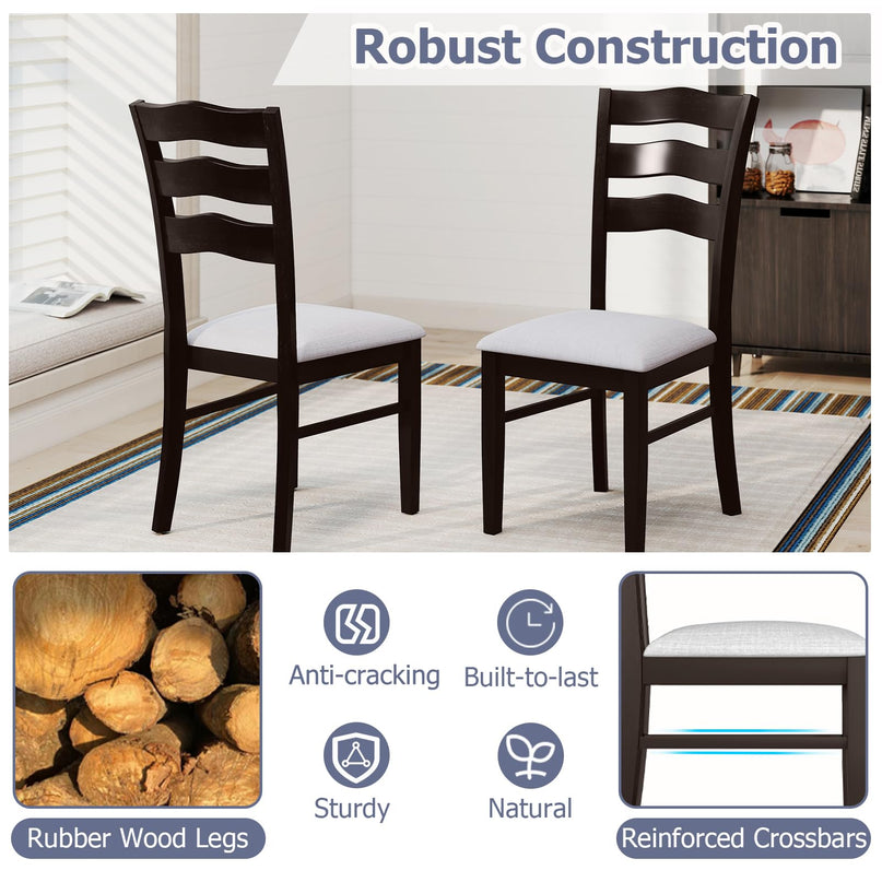 Giantex Wooden Dining Chairs Set of 2/4 with Rubber Wood Legs