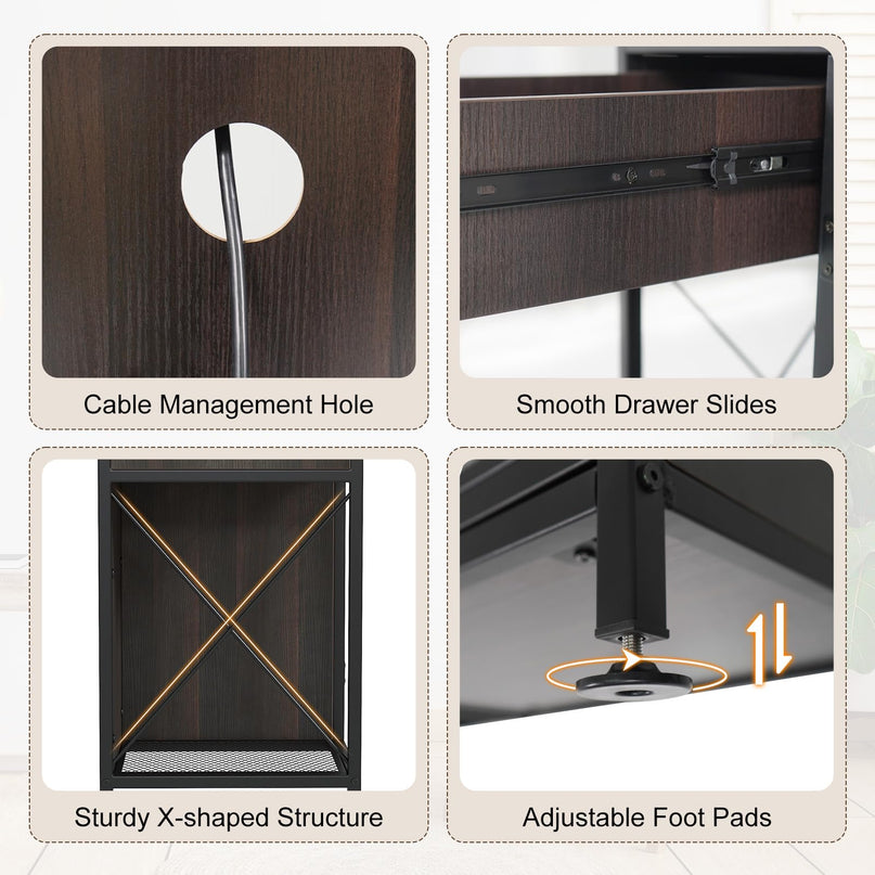 Giantex Buffet Sideboard with Power Outlets and LED Light