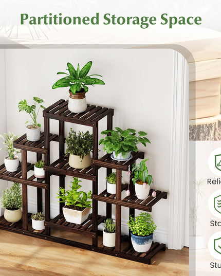 Giantex Plant Stand Indoor & Outdoor 6 Tier Wood Flower Pot Stand