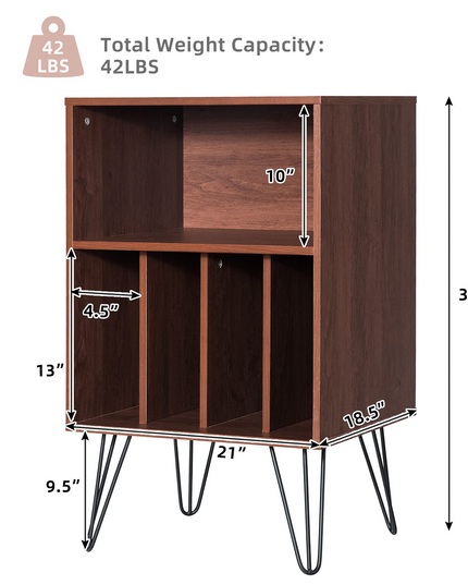 Giantex End Table Record Player Stand, Turntable Stand Record Storage Cabinet