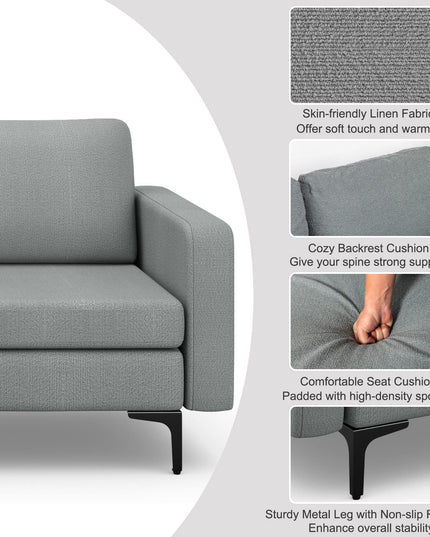 Giantex 3 Seat Sectional Sofa Couch, 94.5" L Modular Sleeper