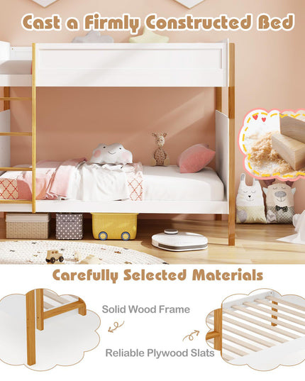 Giantex Wood Twin Over Twin Bunk Bed