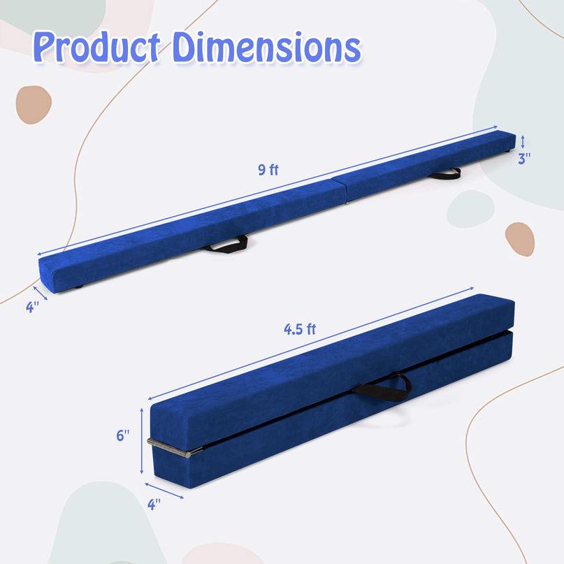 Giantex 9FT Balance Beam Folding Gymnastics Beam