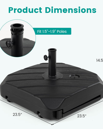 Giantex Rolling Patio Umbrella Base with Wheels and Pull Rod