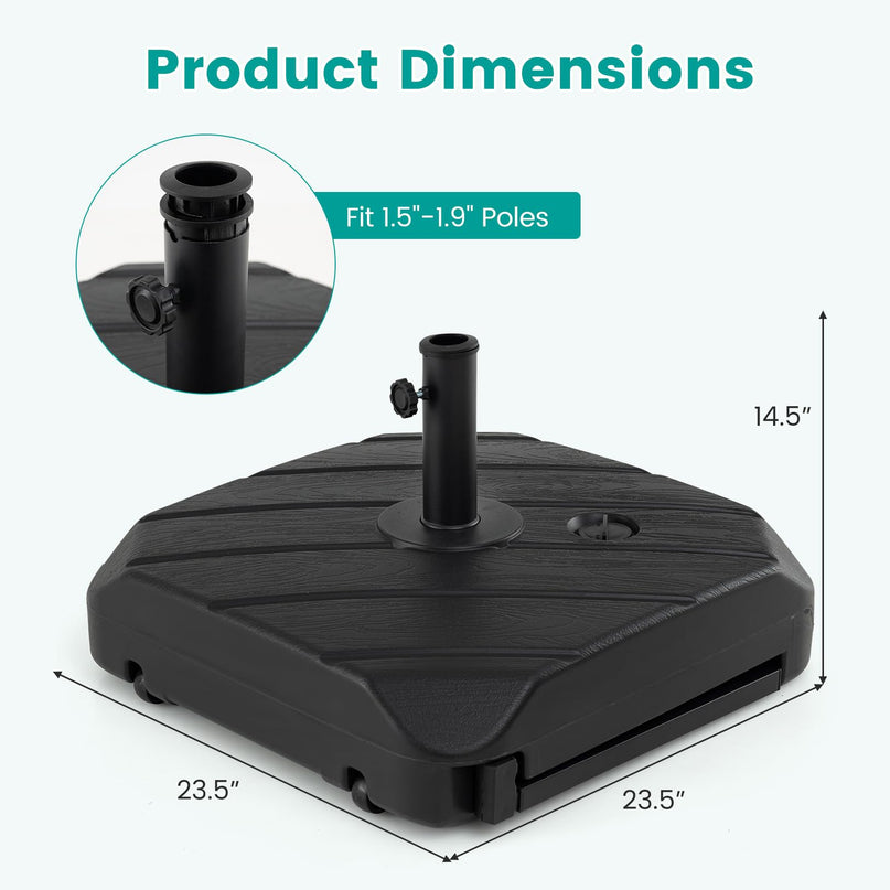Giantex Rolling Patio Umbrella Base with Wheels and Pull Rod