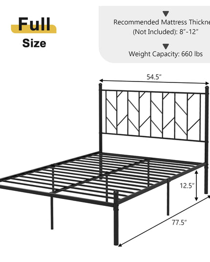 Giantex Metal Bed Frame with Victorian Style Headboard