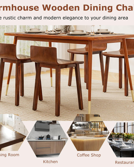 Giantex Wood Dining Chairs Set of 2/4 for Home Living Room