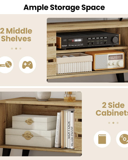 Giantex Mid Century Modern TV Stand for 65-80 Inch TV