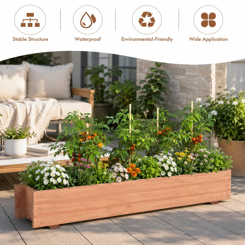 Giantex 36" x 7" x 6.5" Raised Garden Bed for Planting Garden Backyard Patio