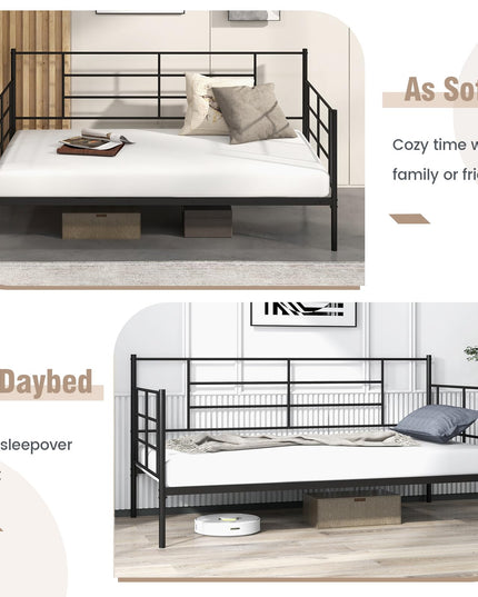 Multifunctional Platform Bed Mattress Foundation with Headboard for Living Room
