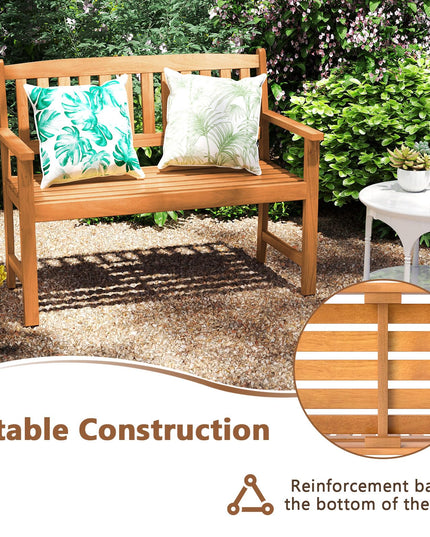 Giantex 2 Person Outdoor Bench w/Ergonomic Backrest