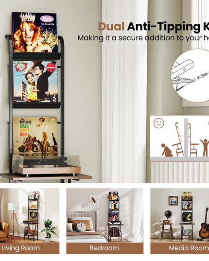 Giantex Record Player Stand with Vinyl Storage