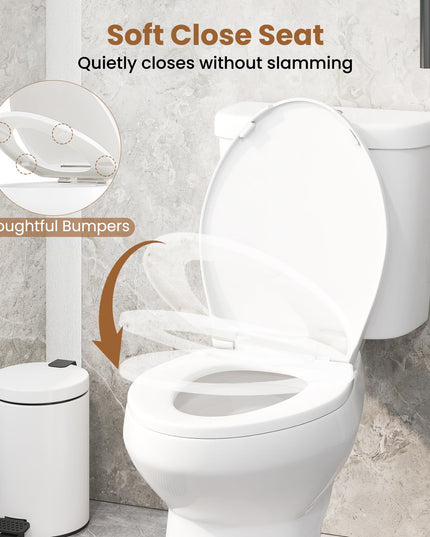 Giantex Two-Piece Elongated Toilet with 17.5" ADA Comfort Height Seat