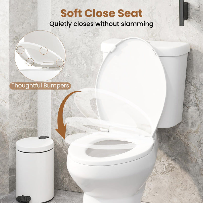 Giantex Two-Piece Elongated Toilet with 17.5" ADA Comfort Height Seat