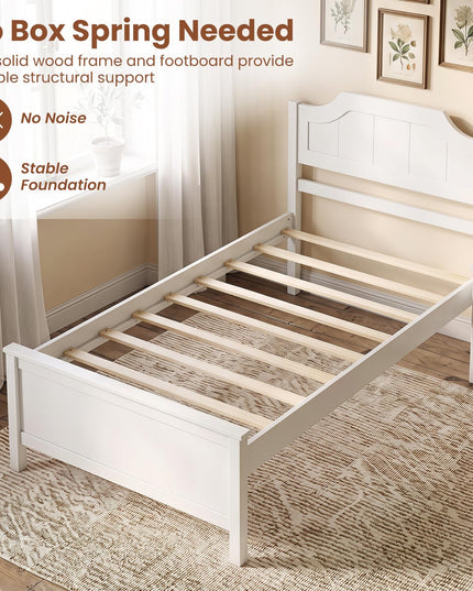 GIANTEX Twin/Full/Queen/King Size Wooden Bed Frame with Headboard