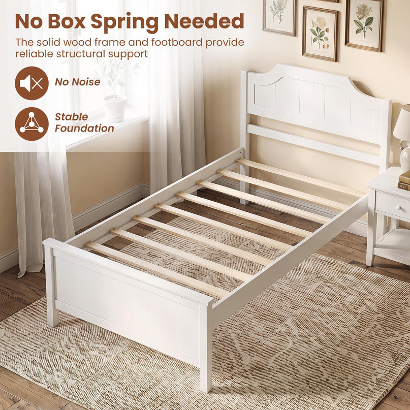 GIANTEX Twin/Full/Queen/King Size Wooden Bed Frame with Headboard