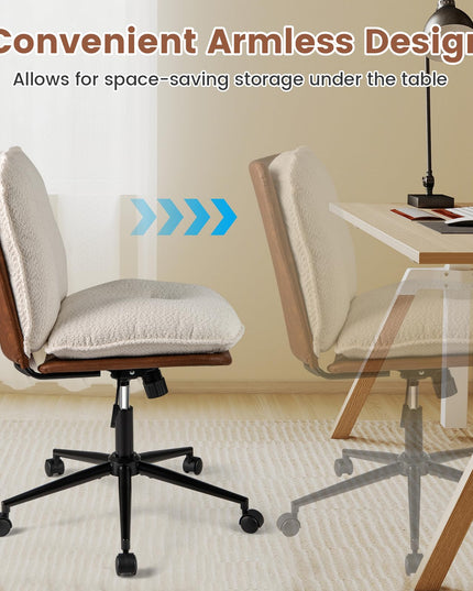 Giantex Armless Office Chair with Wheels