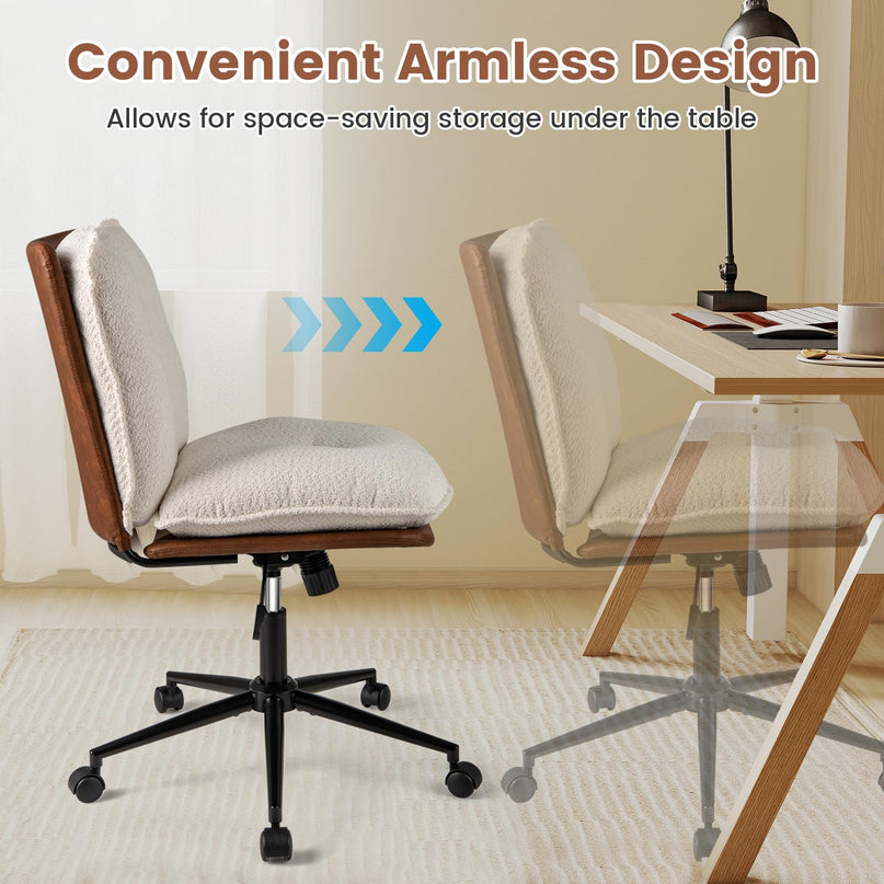 Giantex Armless Office Chair with Wheels