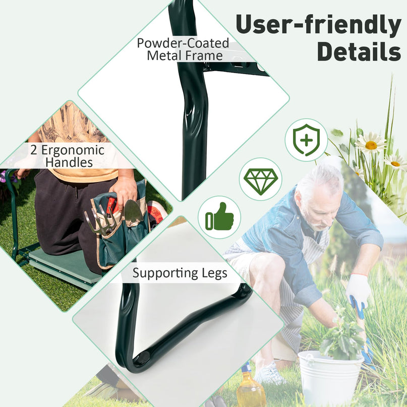Giantex Garden Kneeler & Seat Folding Gardening Stool Holds 330 LBS