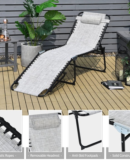Giantex Patio Chaise Lounge Chair Foldable W/Adjustable Positions