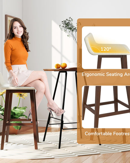Giantex 29" Bar Stools Set of 2/4 with Low Back for Kitchen Island