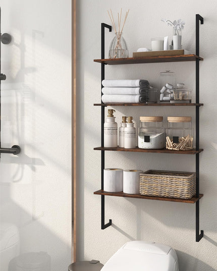 Giantex 4 Tier Modern Wall Mounted Bookshelf Set