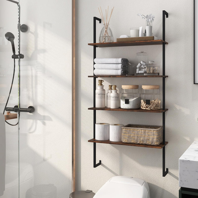 Giantex 4 Tier Modern Wall Mounted Bookshelf Set