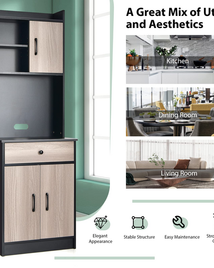 Giantex Kitchen Sideboard, Tall Buffet Hutch Cabinet