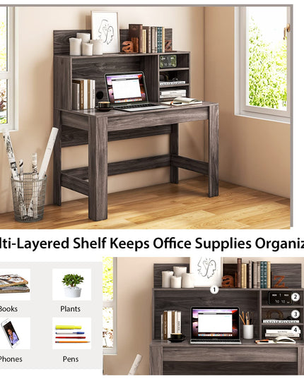 Giantex Computer Desk with Bookshelf