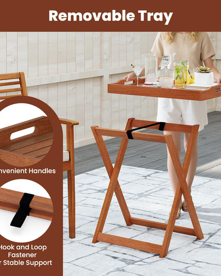 Giantex Outdoor Side Table with Removable Tray Top