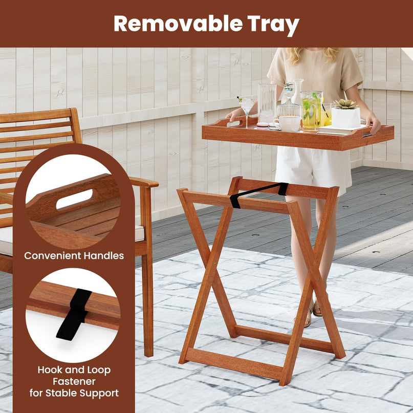 Giantex Outdoor Side Table with Removable Tray Top