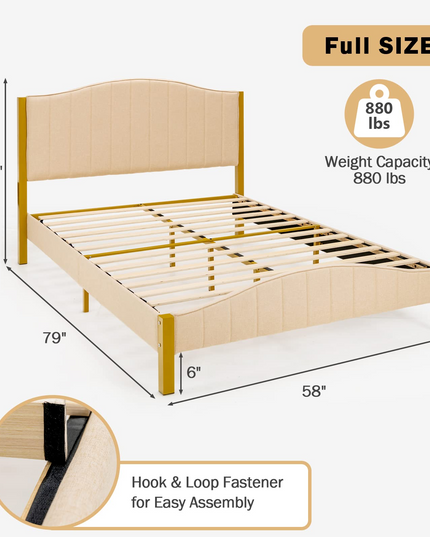 Giantex Full Size Upholstered Bed Frame