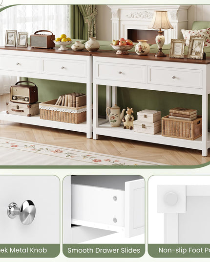 Giantex Farmhouse Console Table with 2 Drawers for Living Room