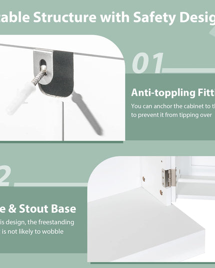 Giantex 41" Kitchen Pantry Cabinet, 2-Door Storage Cabinet with 17 Shelves