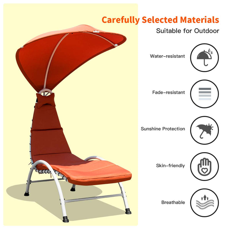 Giantex Arc Stand Porch Swing Hammock Chair w/Canopy for Garden Backyard