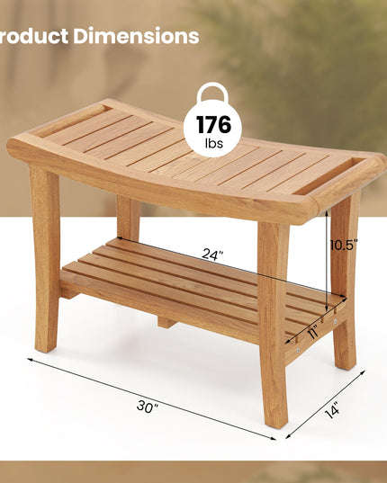 Giantex Teak Wood Shower Bench