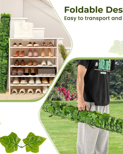 Giantex Artificial Ivy Privacy Fence 2 Pack - 120" x 40" Artificial Hedges Fence
