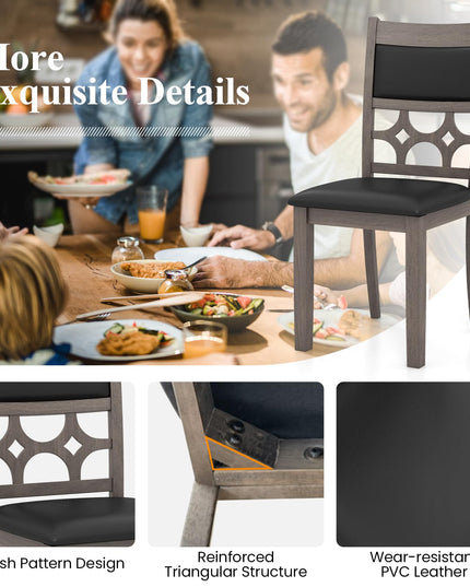 Giantex Wooden Dining Chairs, Farmhouse Armless Kitchen Chairs w/Padded Backrest & Seat