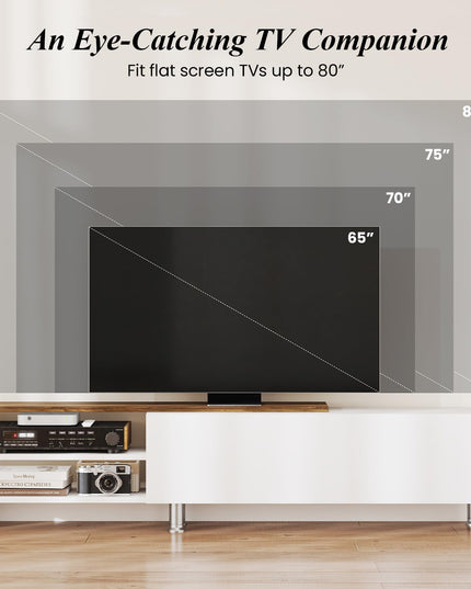 Giantex 80 Inch TV Stand and 2 Floating Shelves Set