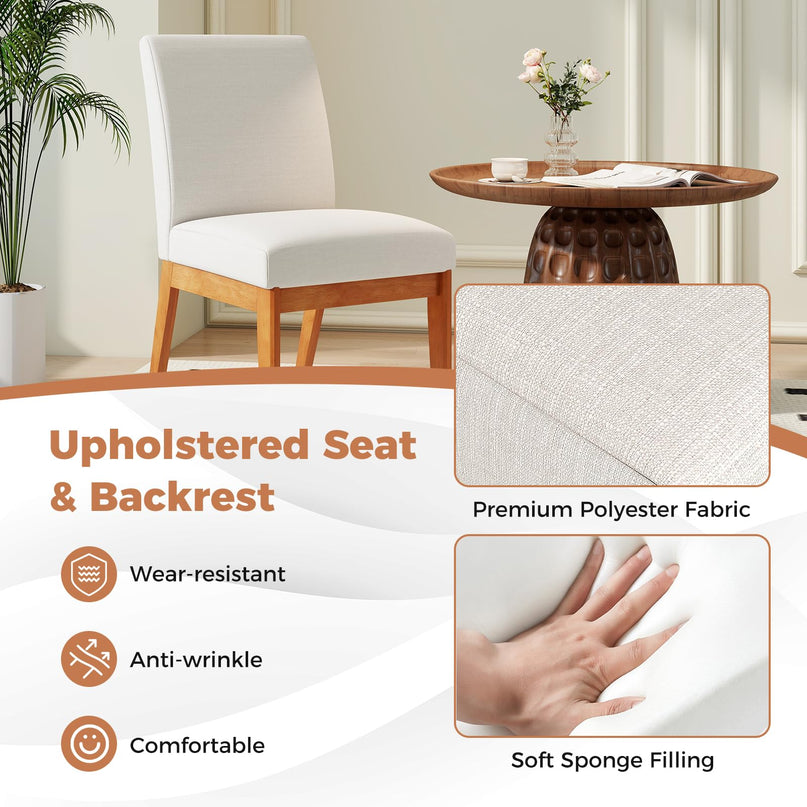 Giantex Upholstered Dining Chairs Set of 2/4 for Dining Room
