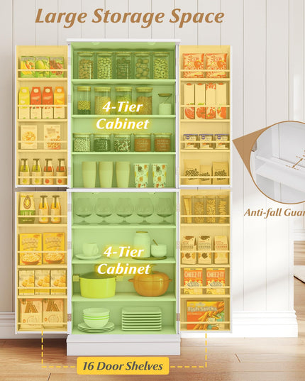 Giantex 65.5" Tall Kitchen Hutch w/8-Tier Storage Cabinet