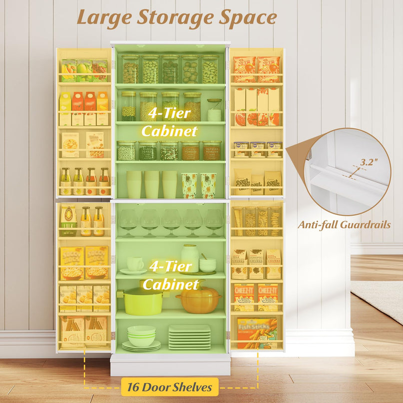 Giantex 65.5" Tall Kitchen Hutch w/8-Tier Storage Cabinet